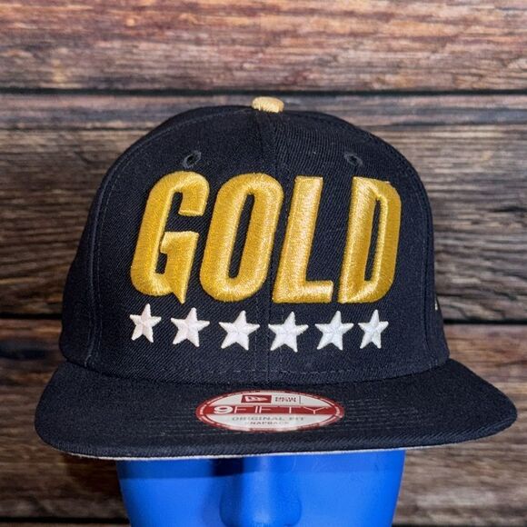 New Era 9Fifty Gold Stars Navy SnapBack Hat - Picture 2 of 8